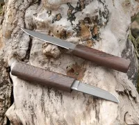 Нож с двумя клинками из булатной стали