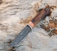 Нож Норвег из мозаичной дамасской стали