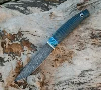 Нож Путник из мозаичной дамасской стали